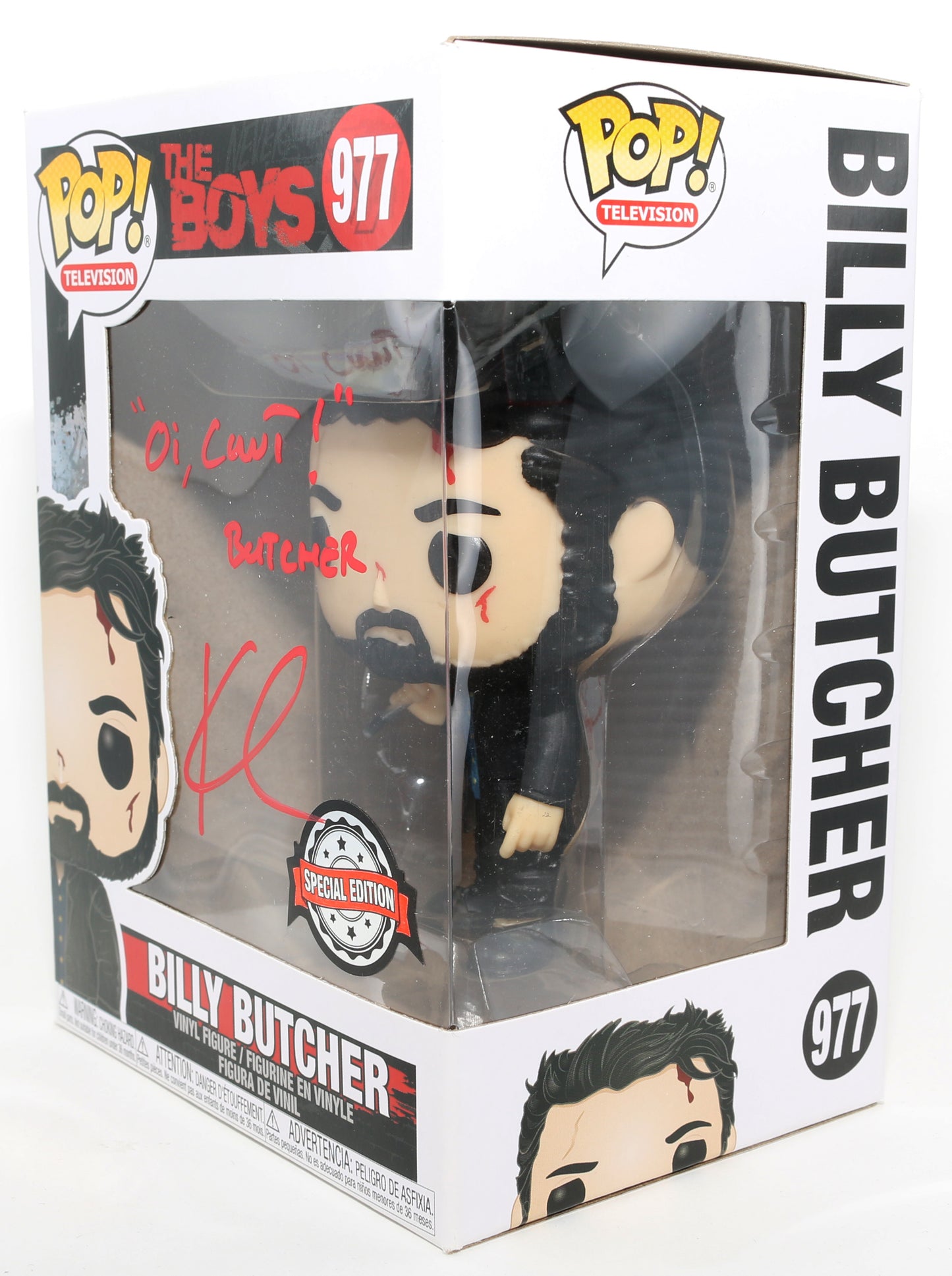 
                  
                    Karl Urban as Billy Butcher in The Boys Special Edition Signed Funko POP! #977 with Character Name & Quote
                  
                