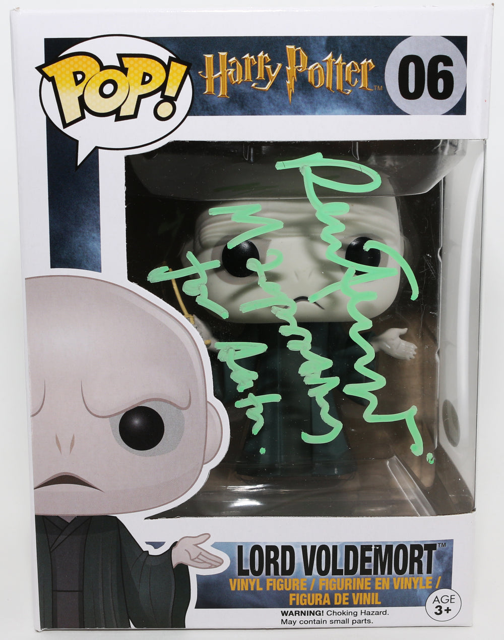 Ralph Fiennes as Lord Voldemort in Harry Potter (JSA) Signed Funko POP! #06 with Quote