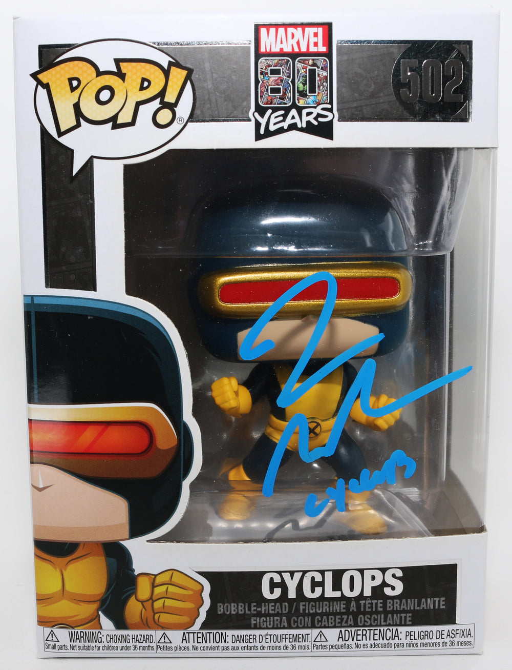 James Marsden as Cyclops in X-Men Signed Funko POP! #502 with Character Name