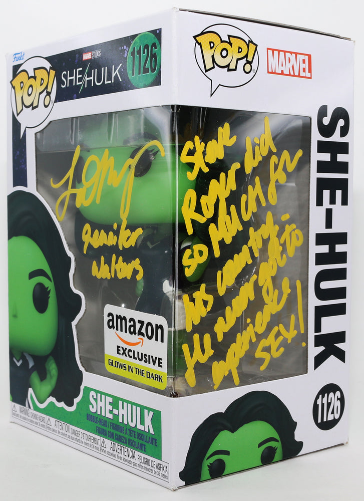 
                  
                    Tatiana Maslany as She-Hulk in She-Hulk GITD Amazon Exclusive Signed Funko POP! #1126 with Character Name & Quote
                  
                