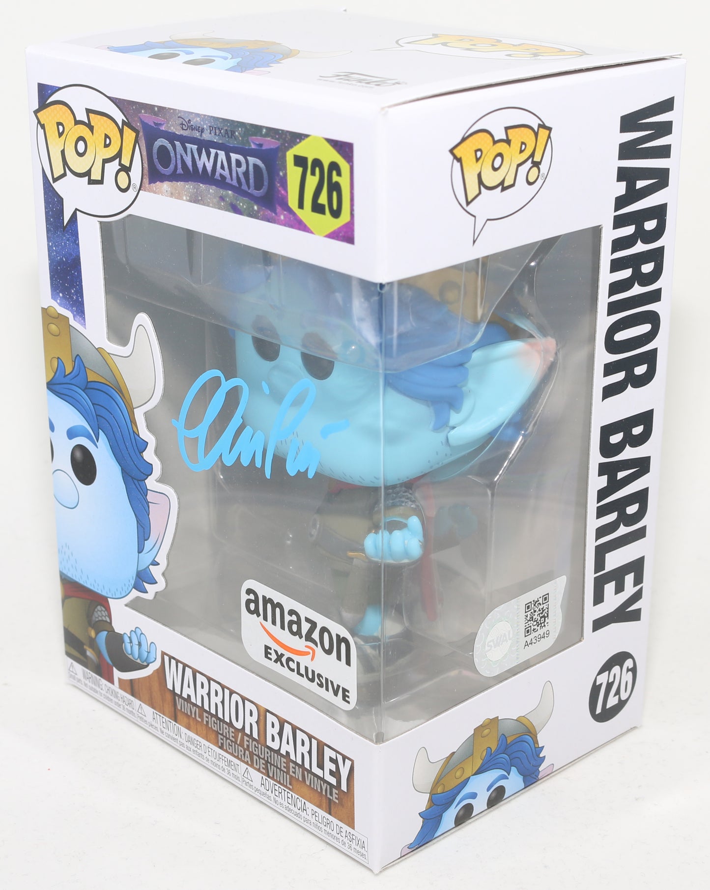 
                  
                    Chris Pratt as Warrior Barley in Pixar's Onward Amazon Exclusive (SWAU) Signed Funko POP! #726
                  
                