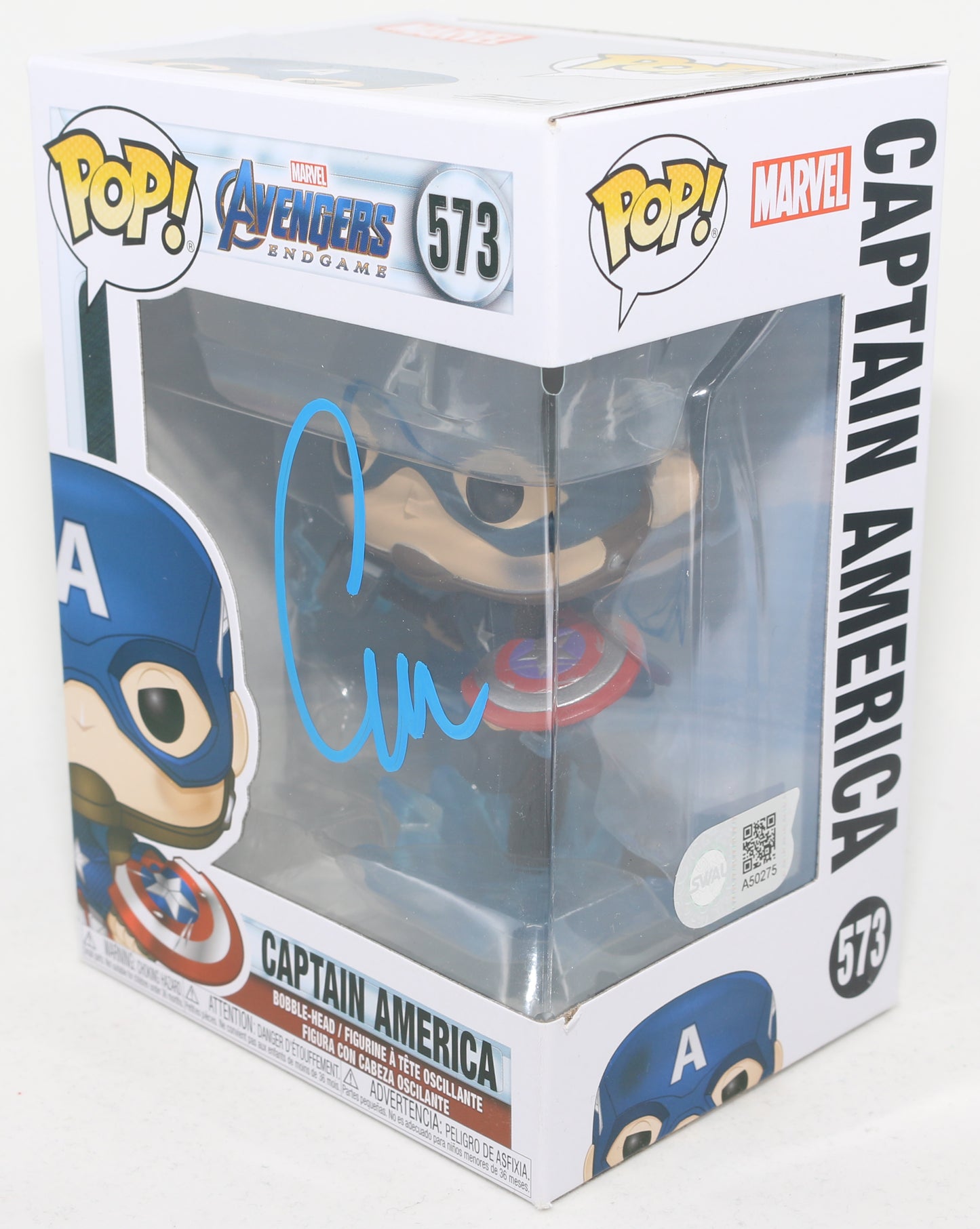 
                  
                    Chris Evans as Captain America in Avengers: Endgame (SWAU) Signed Funko POP! #573
                  
                
