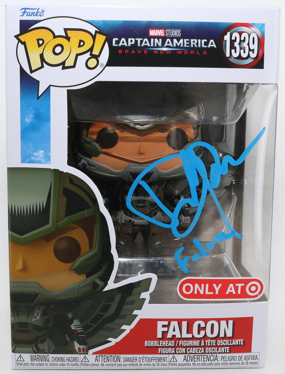 Danny Ramirez as Falcon in Captain America: Brave New World Target Exclusive Signed Funko POP! #1339 with Character Name