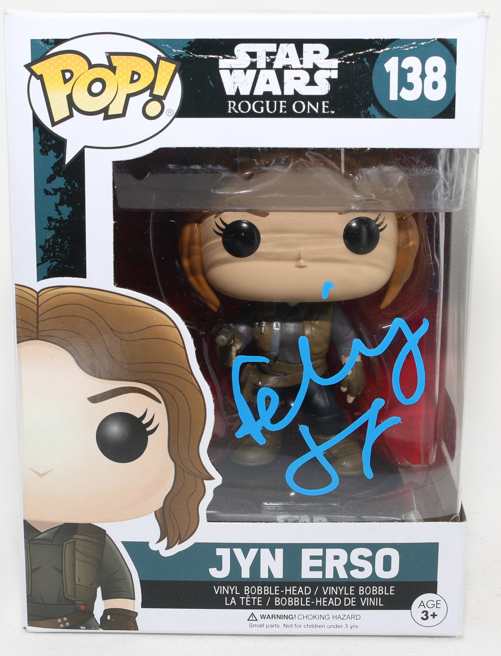 Felicity Jones as Jyn Erso in Rogue One: A Star Wars Story (SWAU) Signed POP! Funko #138