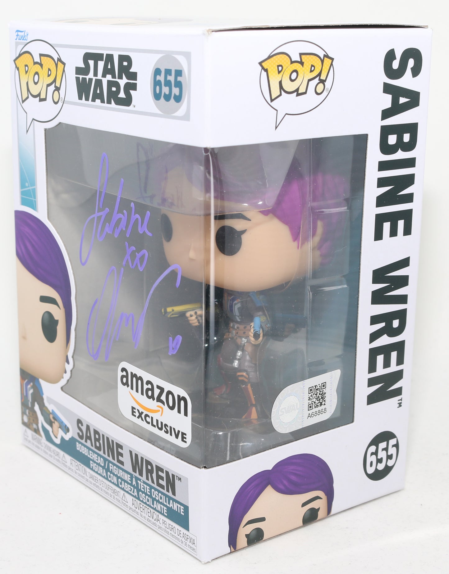 
                  
                    Natasha Liu Bordizzo as Sabine Wren in Star Wars: Ahsoka (SWAU) Signed POP! Funko #655
                  
                