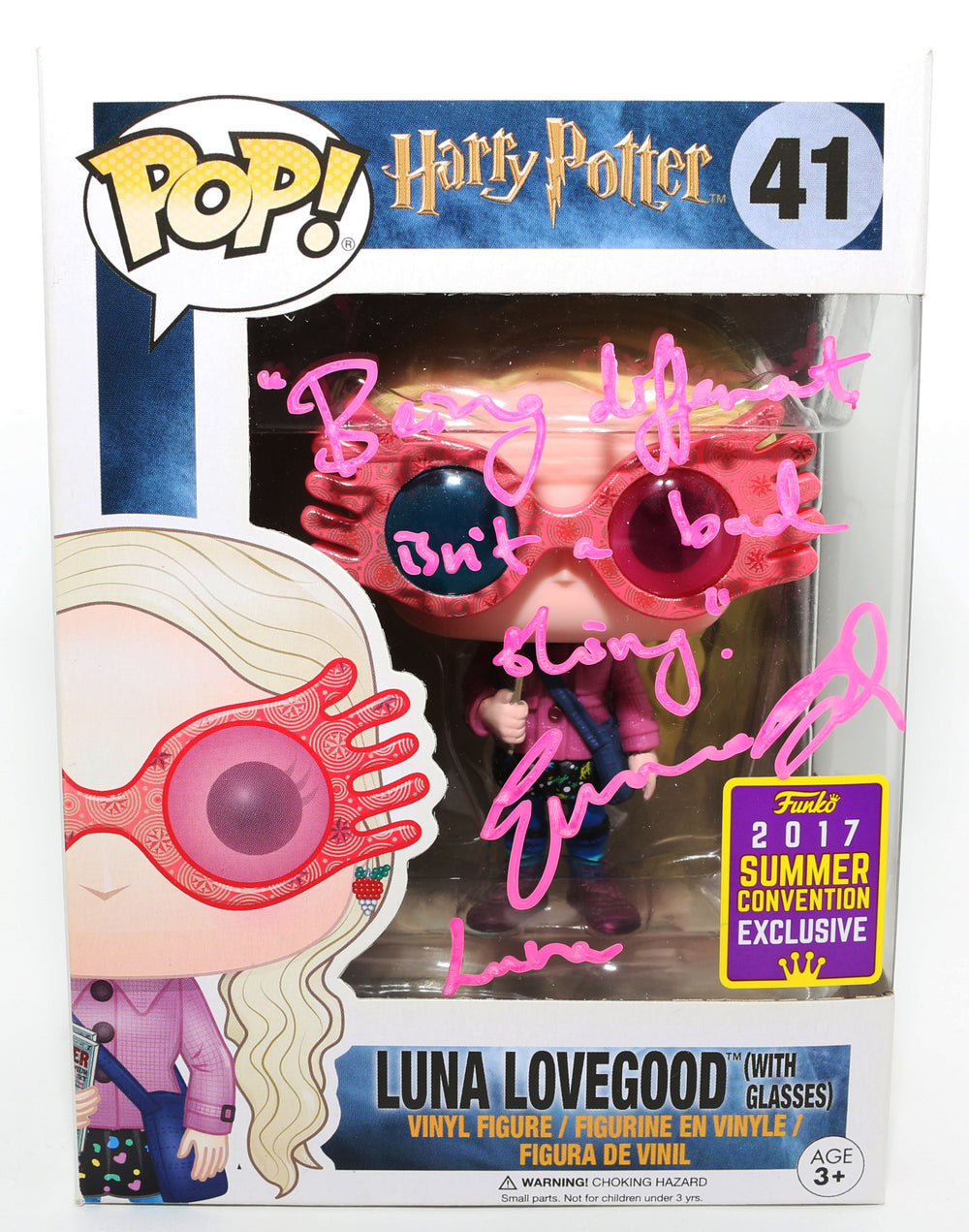 Evanna Lynch as Luna Lovegood in Harry Potter & the Half-Blood Prince 2017 Summer Con Exclusive (SWAU) Signed Funko POP! #41 with Character Name & Quote