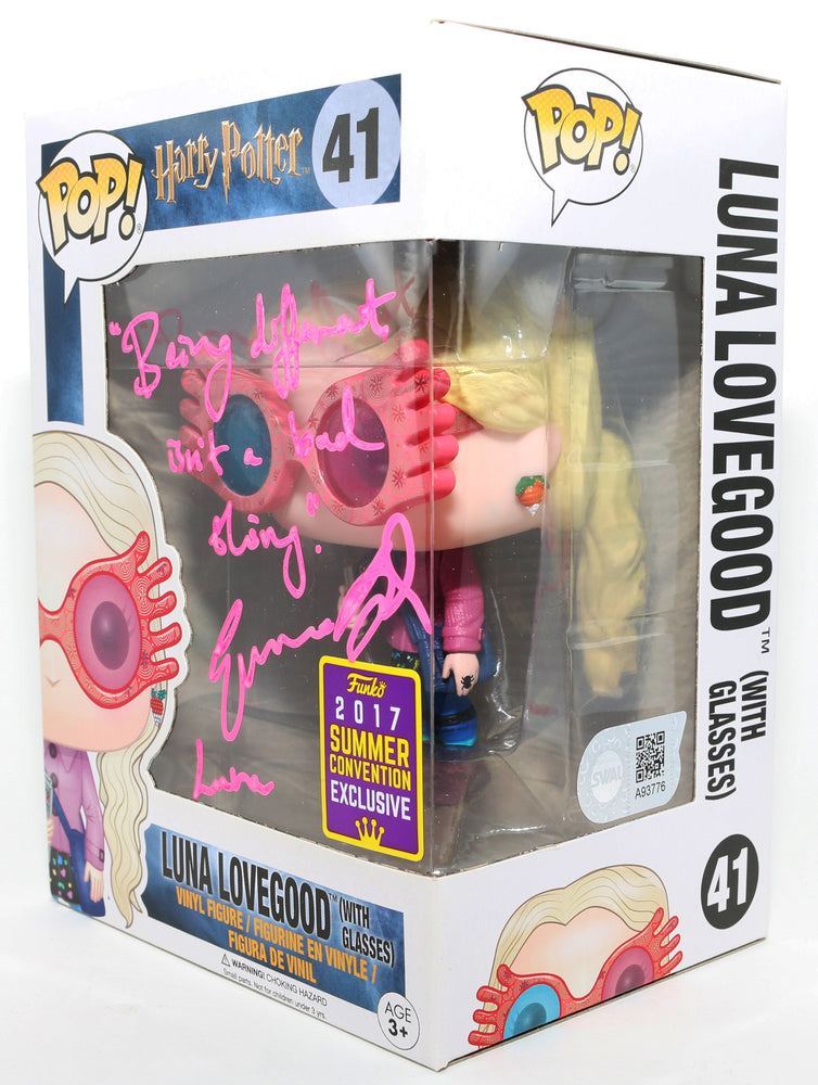 
                  
                    Evanna Lynch as Luna Lovegood in Harry Potter & the Half-Blood Prince 2017 Summer Con Exclusive (SWAU) Signed Funko POP! #41 with Character Name & Quote
                  
                
