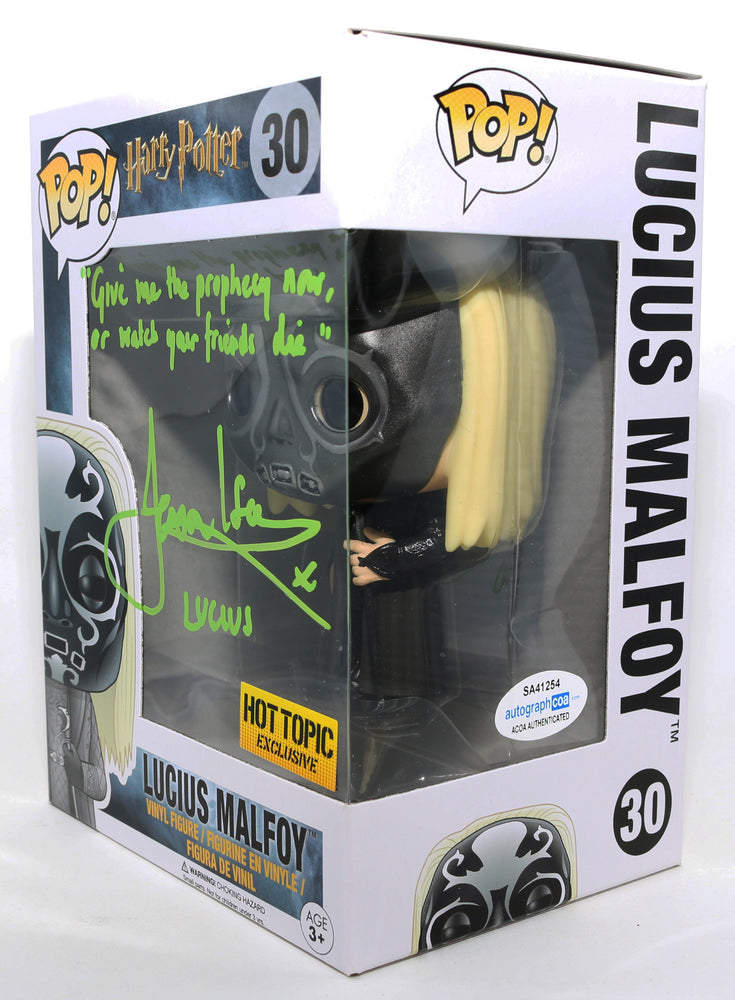 
                  
                    Jason Isaacs as Lucius Malfoy in Harry Potter Hot Topic Exclusive (ACOA) Signed Funko POP! #30 with Character Name & Quote
                  
                