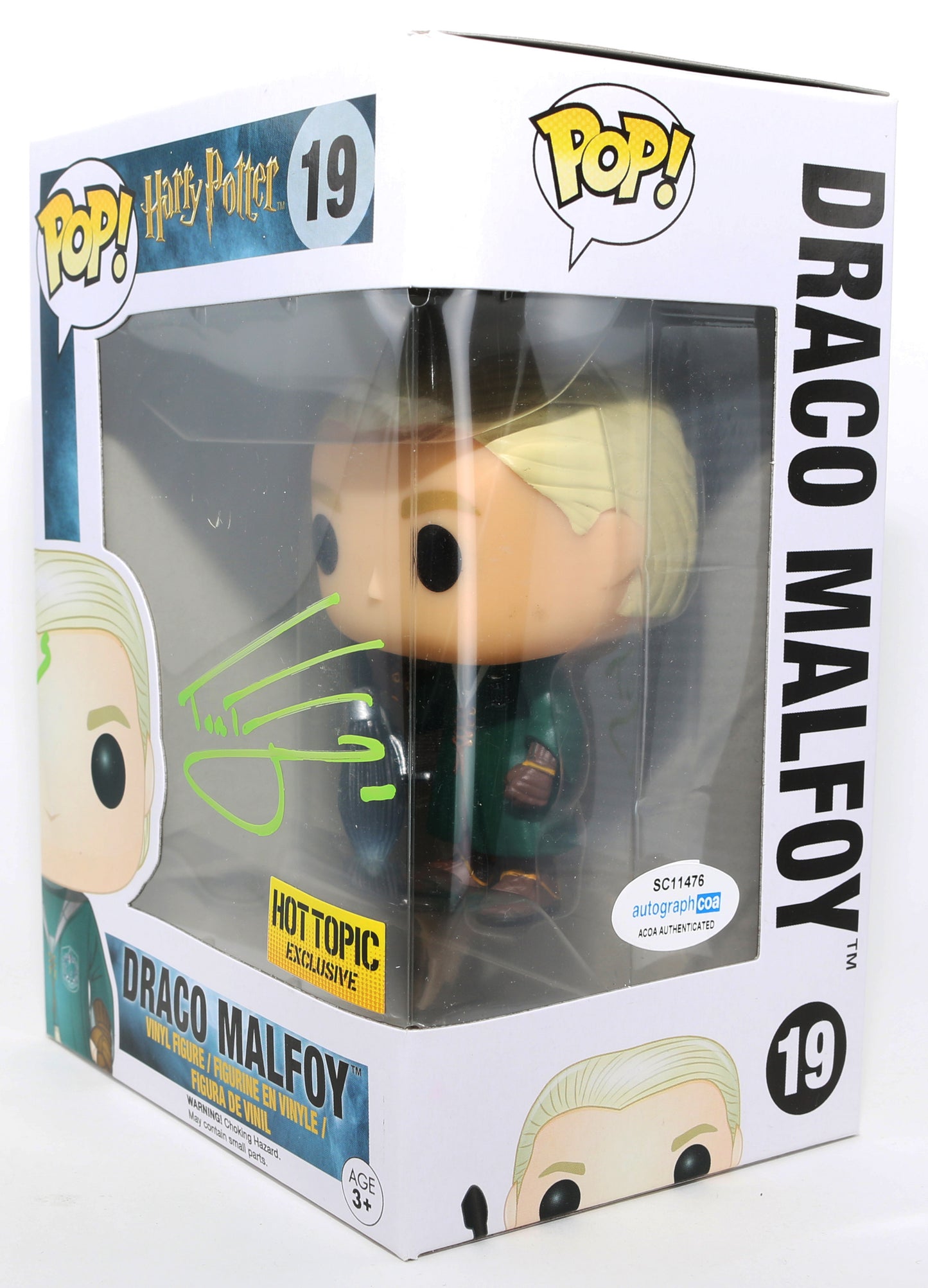 
                  
                    Tom Felton as Draco Malfoy in Harry Potter Hot Topic Exclusive (ACOA) Signed Funko POP! #19
                  
                