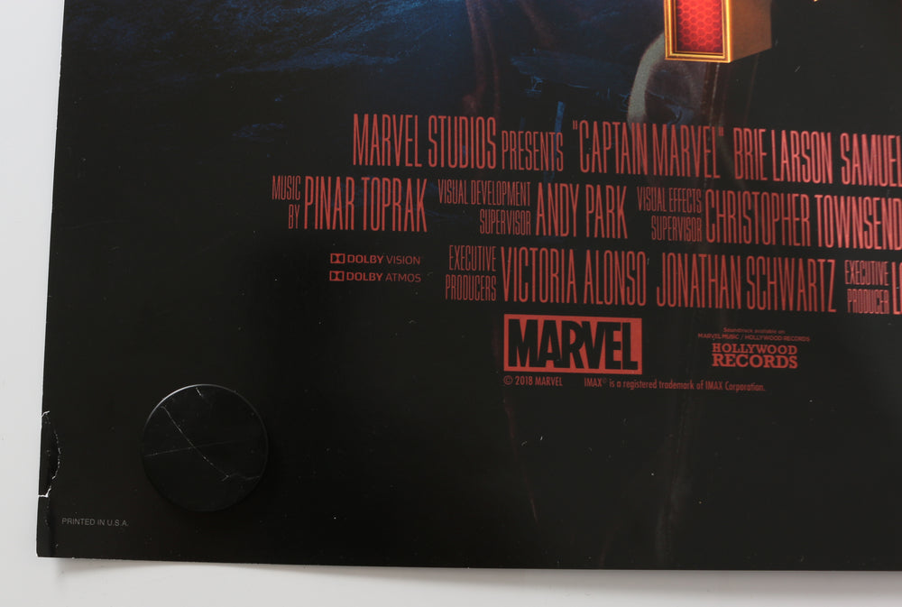 
                  
                    Brie Larson as Captain Marvel in Captain Marvel Signed 27x40 Poster with Character Name
                  
                