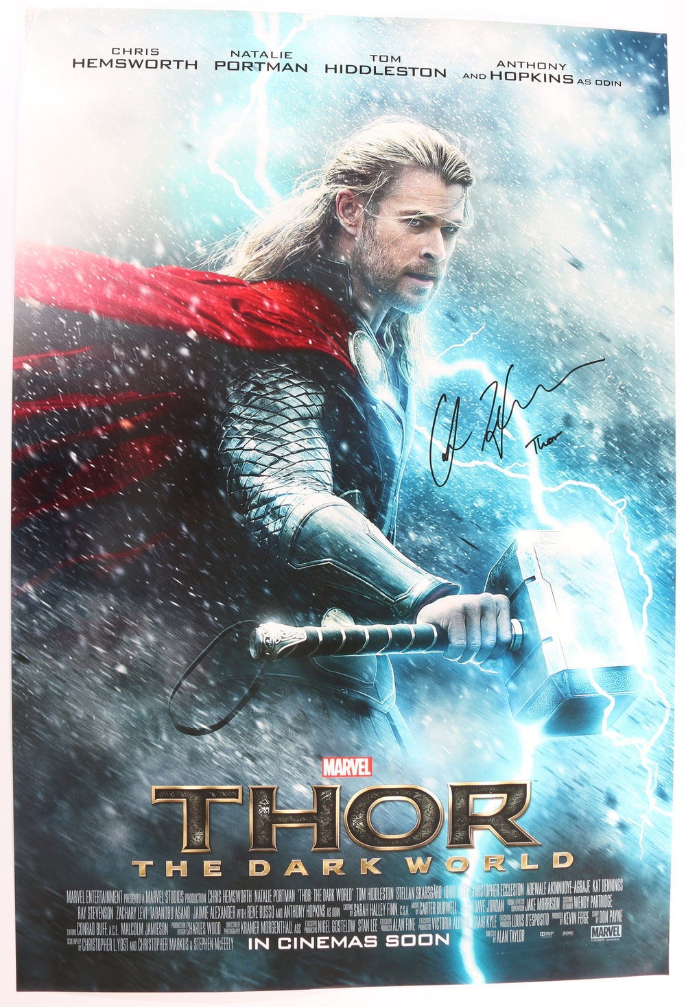 Chris Hemsworth as Thor in Thor: The Dark World Signed 27x40 Poster with Character Name
