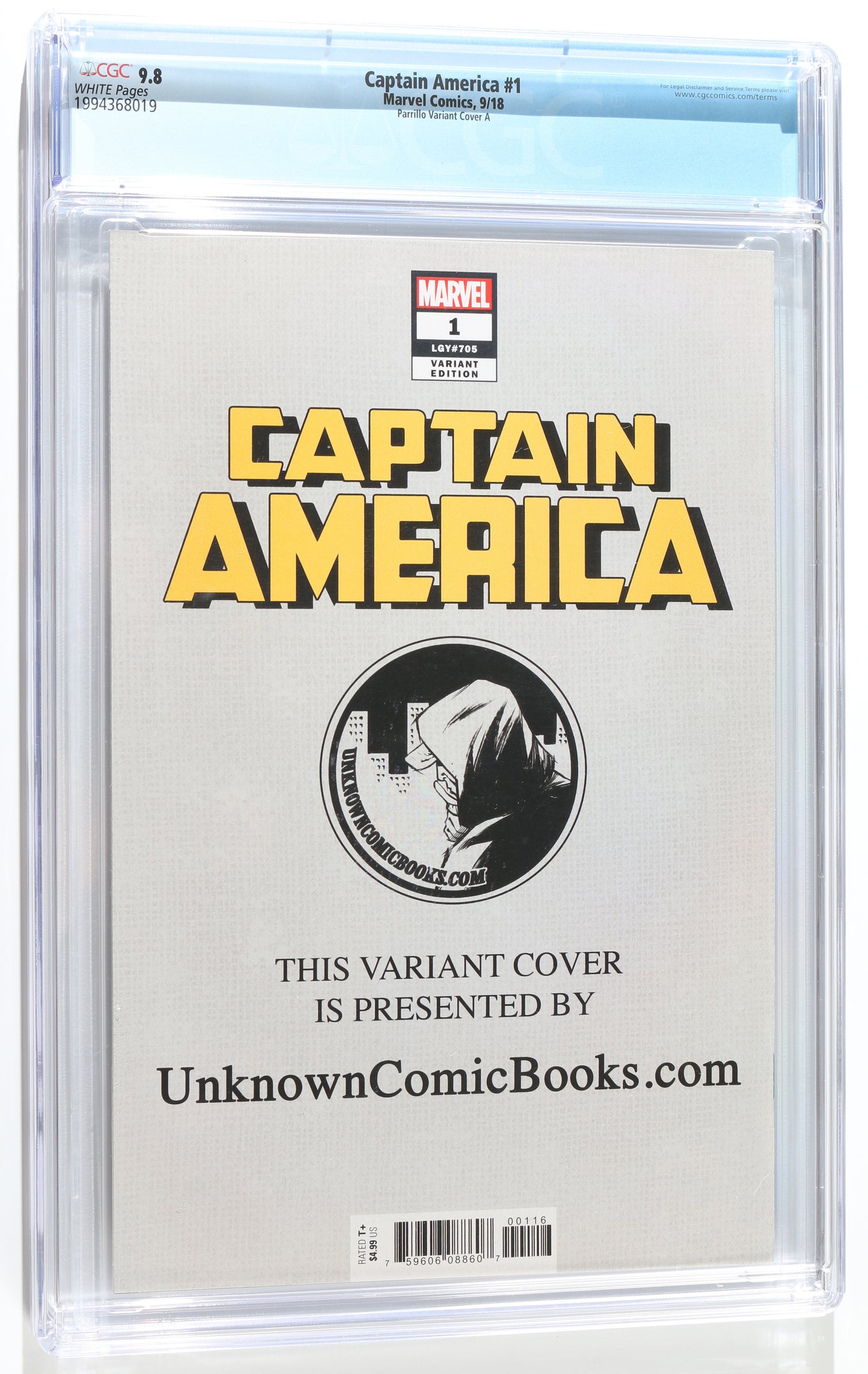 
                  
                    Captain America #1 - Lucio Parrillo Variant Cover (CGC Grade 9.8) 2018
                  
                