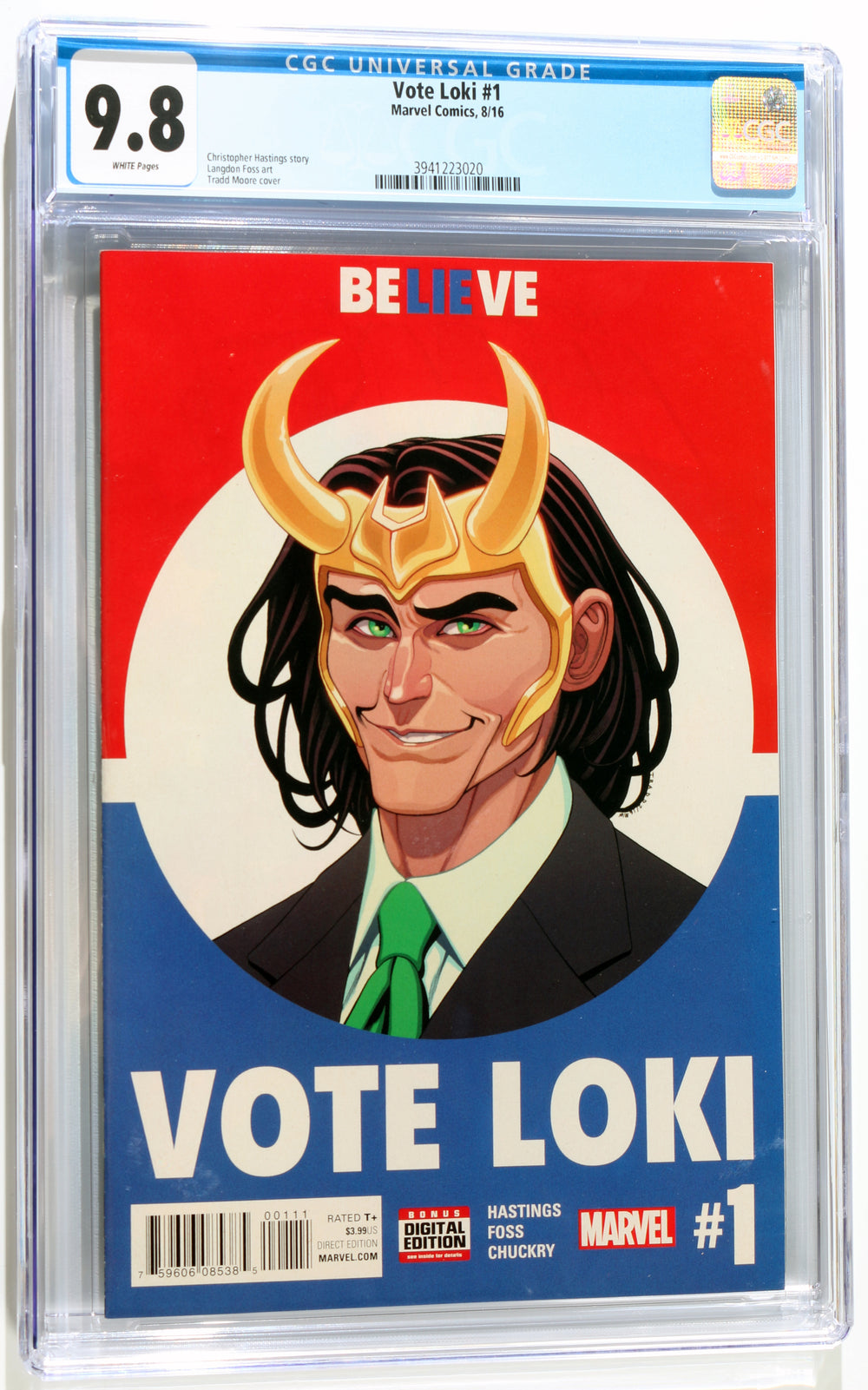 Vote Loki #1 - Tradd Moore Cover (CGC Grade 9.8) 2016