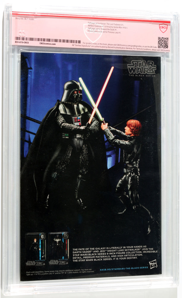 
                  
                    Darth Vader #1 Action Figure Variant - Signed by Dave Prowse as Darth Vader from Star Wars (CBCS Verified Signature 9.4) 2015 with Character Name
                  
                