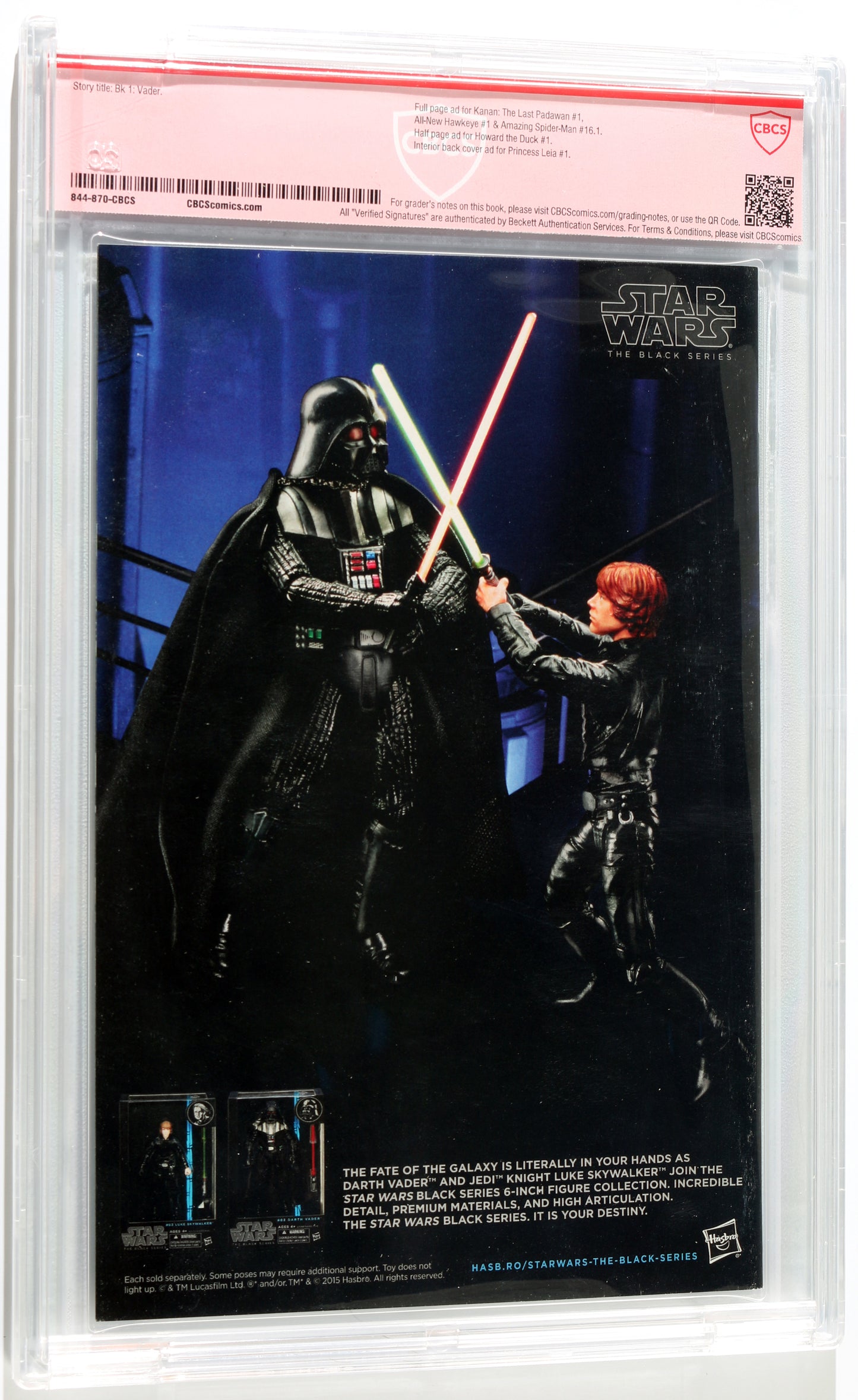 
                  
                    Darth Vader #1 Action Figure Variant - Signed by Dave Prowse as Darth Vader from Star Wars (CBCS Verified Signature 9.4) 2015 with Character Name
                  
                