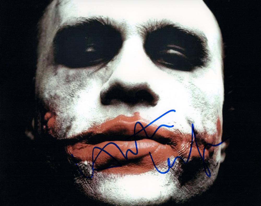 Heath Ledger as the Joker in Christopher Nolan's The Dark Knight Signed 8x10 Photo - Incredibly Rare