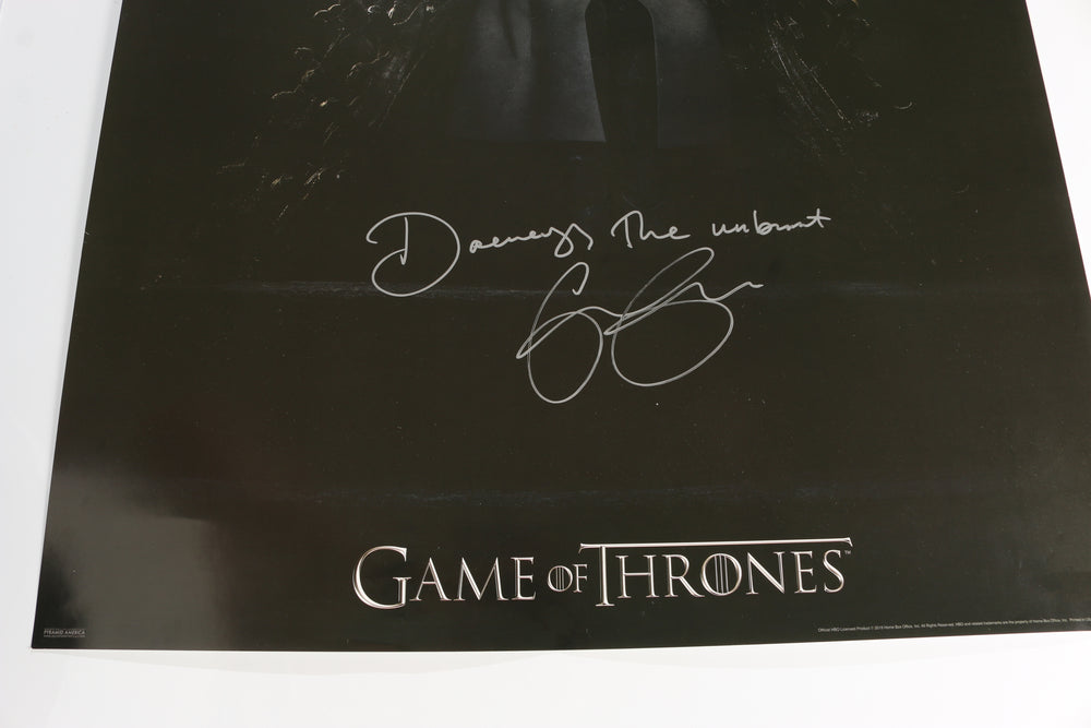 
                  
                    Emilia Clarke as Daenerys Targaryen in Game of Thrones Signed 24x36 Poster with Character Name
                  
                