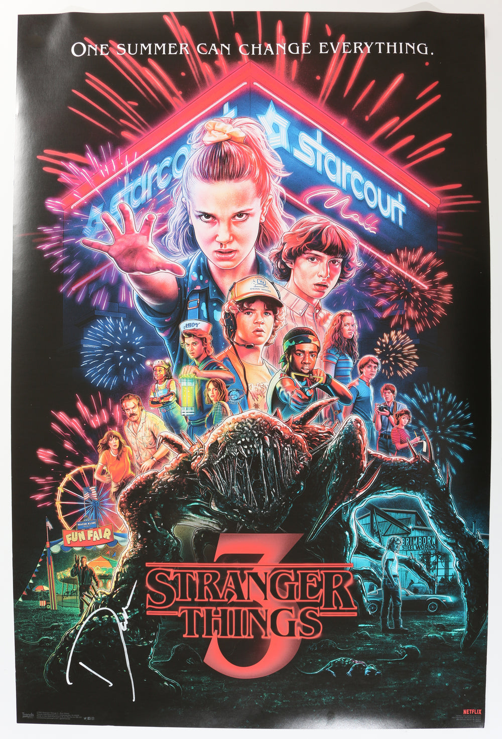 David Harbour as Jim Hopper in Stranger Things 3 (SWAU) Signed 22x34 Poster