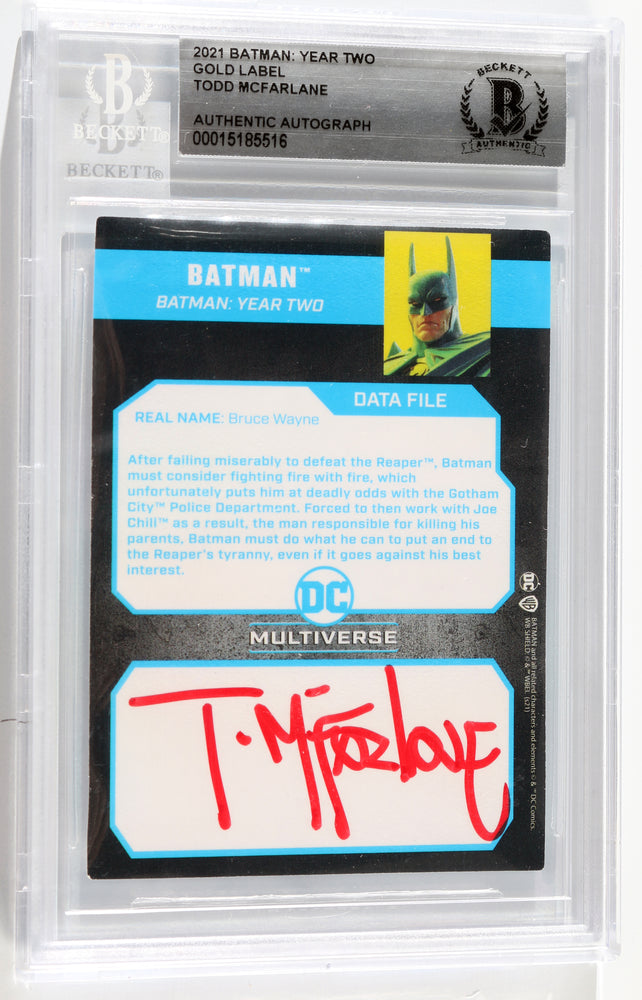 
                  
                    Todd McFarlane Comic Artist for Batman: Year Two (Beckett Encapsulated) Signed 2021 Trading Card
                  
                