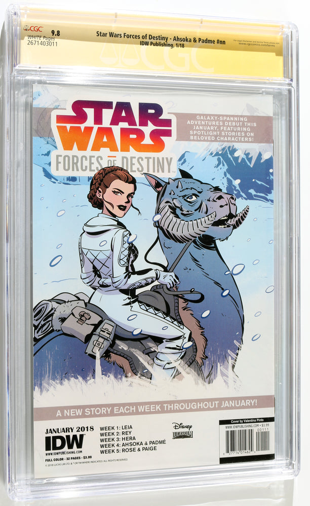 
                  
                    Star Wars: Forces of Destiny - Ahsoka & Padme #NN - Signed by Rosario Dawson as Ahsoka from The Mandalorian (CGC Signature Series 9.8) 2018
                  
                