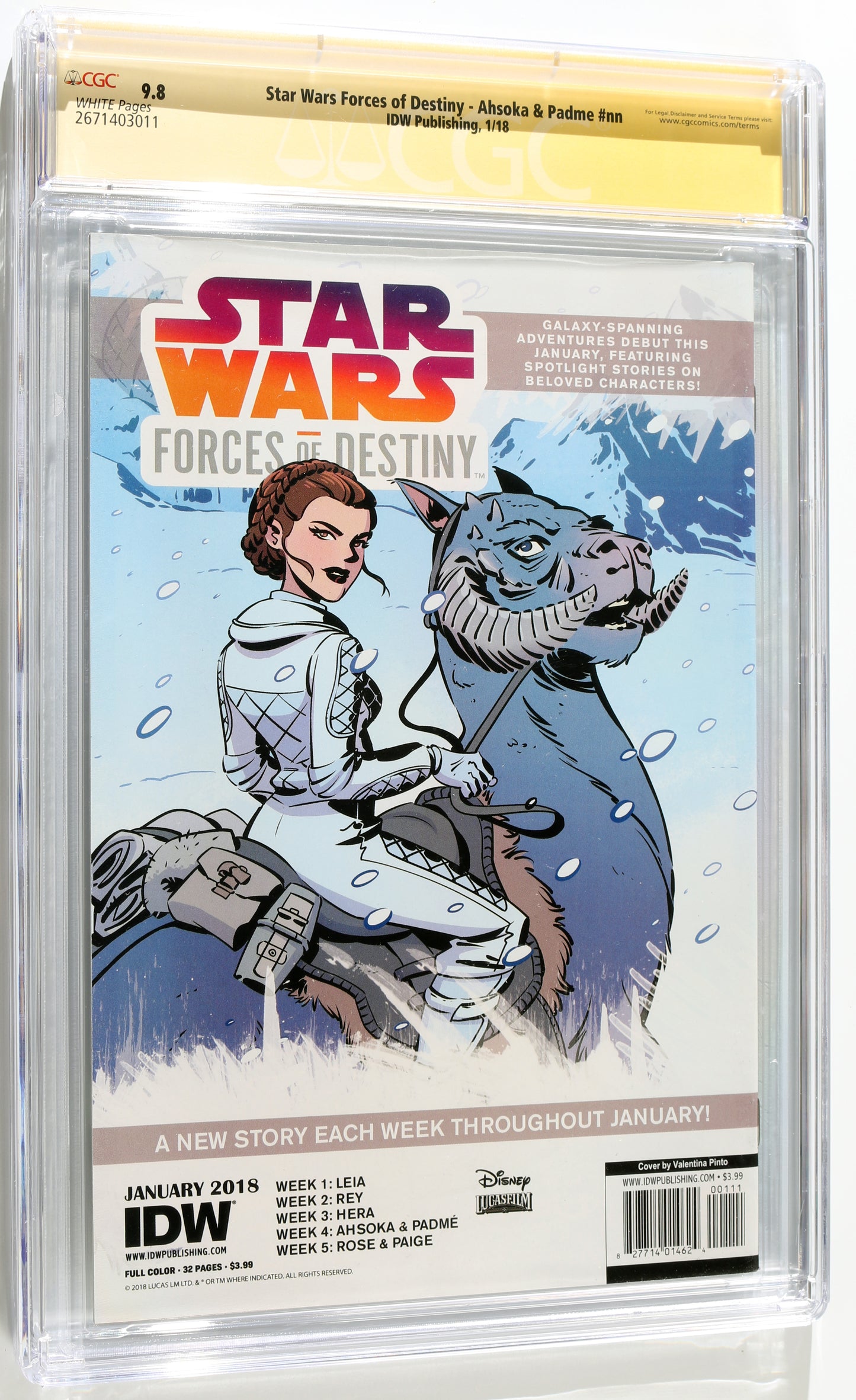 
                  
                    Star Wars: Forces of Destiny - Ahsoka & Padme #NN - Signed by Rosario Dawson as Ahsoka from The Mandalorian (CGC Signature Series 9.8) 2018
                  
                