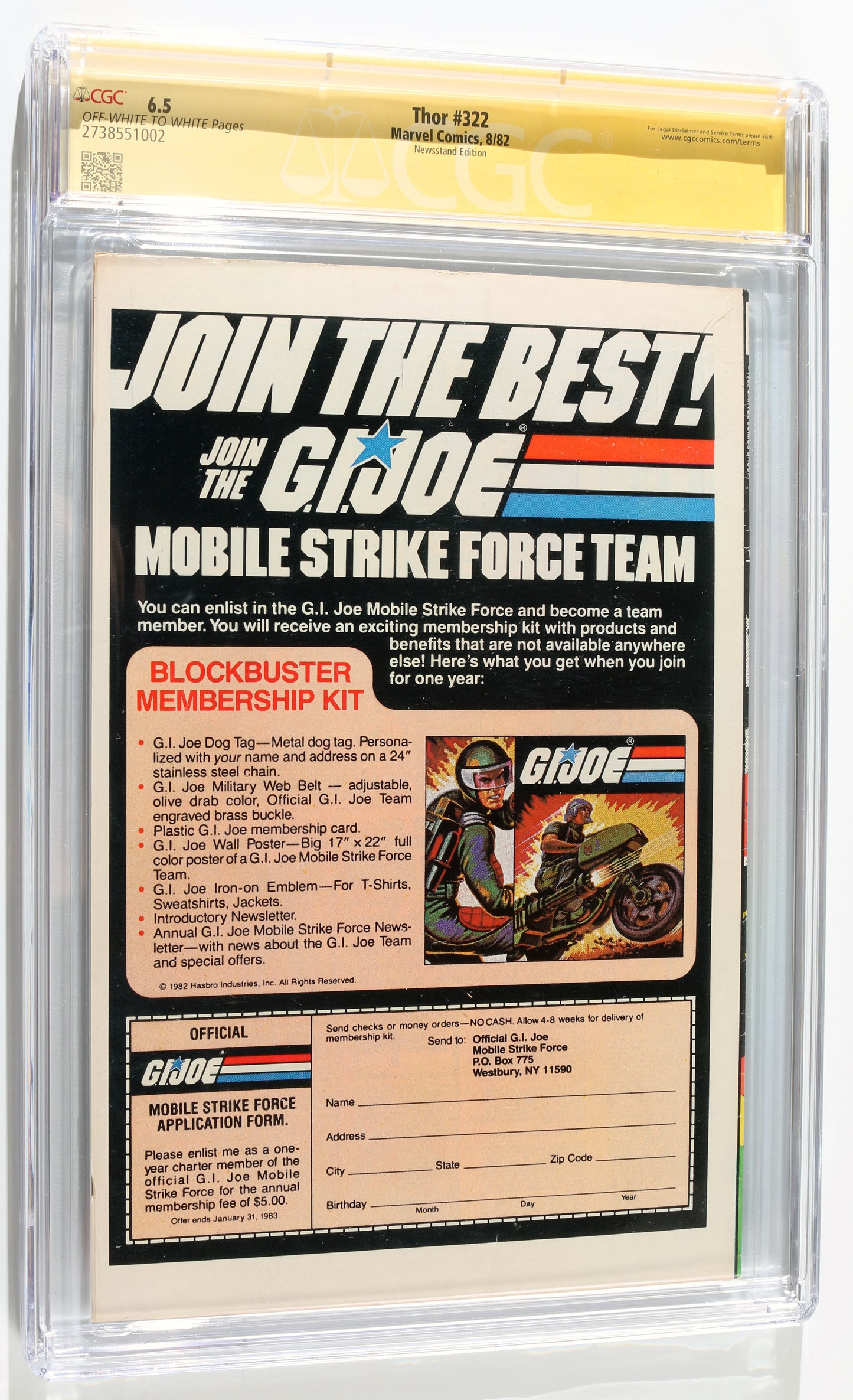 
                  
                    Marvel's Thor #322- Signed by Chris Hemsworth as Thor from The Avengers (CGC Signature Series 6.5) 1982
                  
                