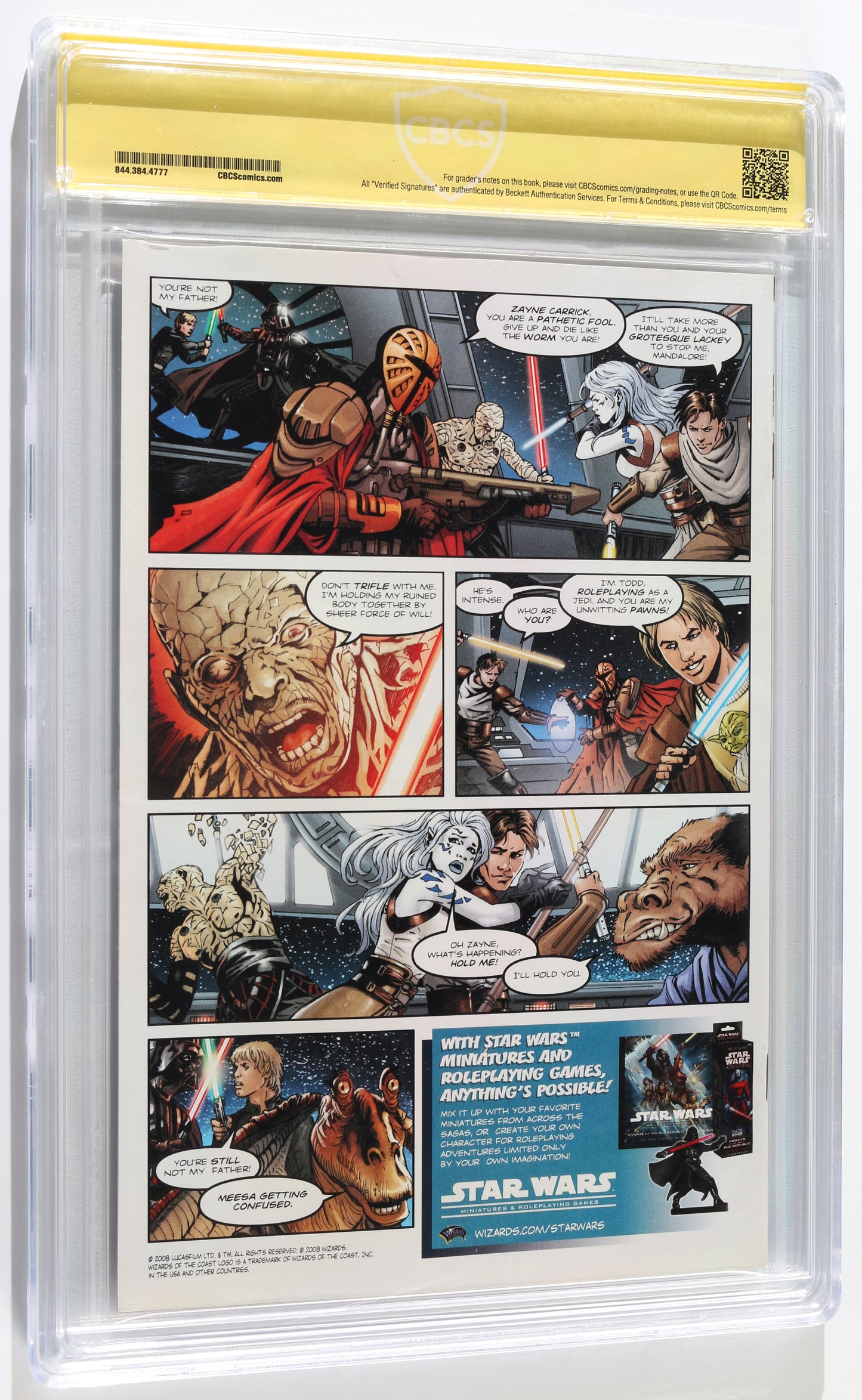 
                  
                    Star Wars: The Clone Wars #1 - Signed by Rosario Dawson as Ahsoka & Hayden Christensen as Anakin Skywalker from Star Wars: Ahsoka (SWAU CBCS Witnessed Signature 8.0) 2008
                  
                