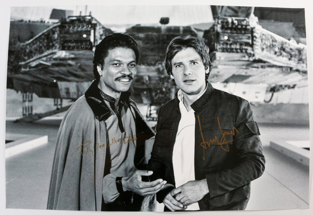 Harrison Ford as Han Solo & Billy Dee Williams as Lando in Star Wars: The Empire Strikes Back (Beckett Witnessed) Signed 20x30 Poster