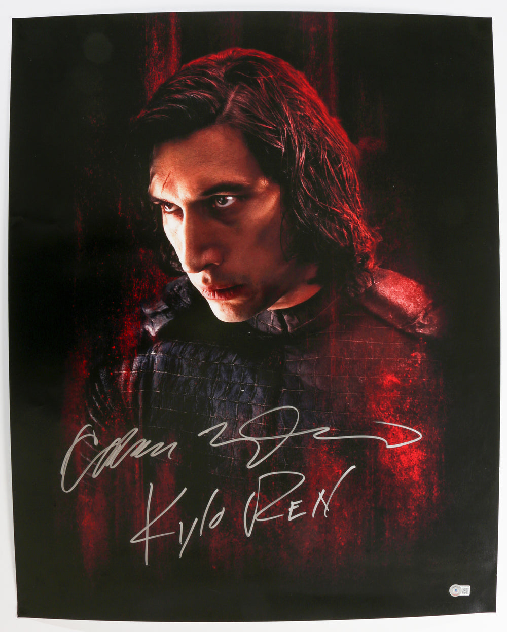 Adam Driver as Kylo Ren in Star Wars: The Last Jedi (Beckett Witnessed) Signed 24x30 Poster with Character Name