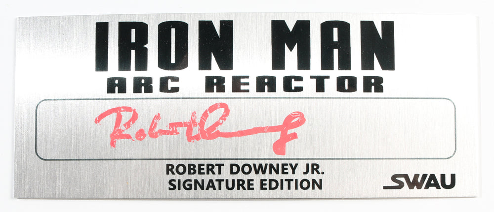 Robert Downey Jr. as Iron Man (SWAU) Signed Plaque for Arc Reactor