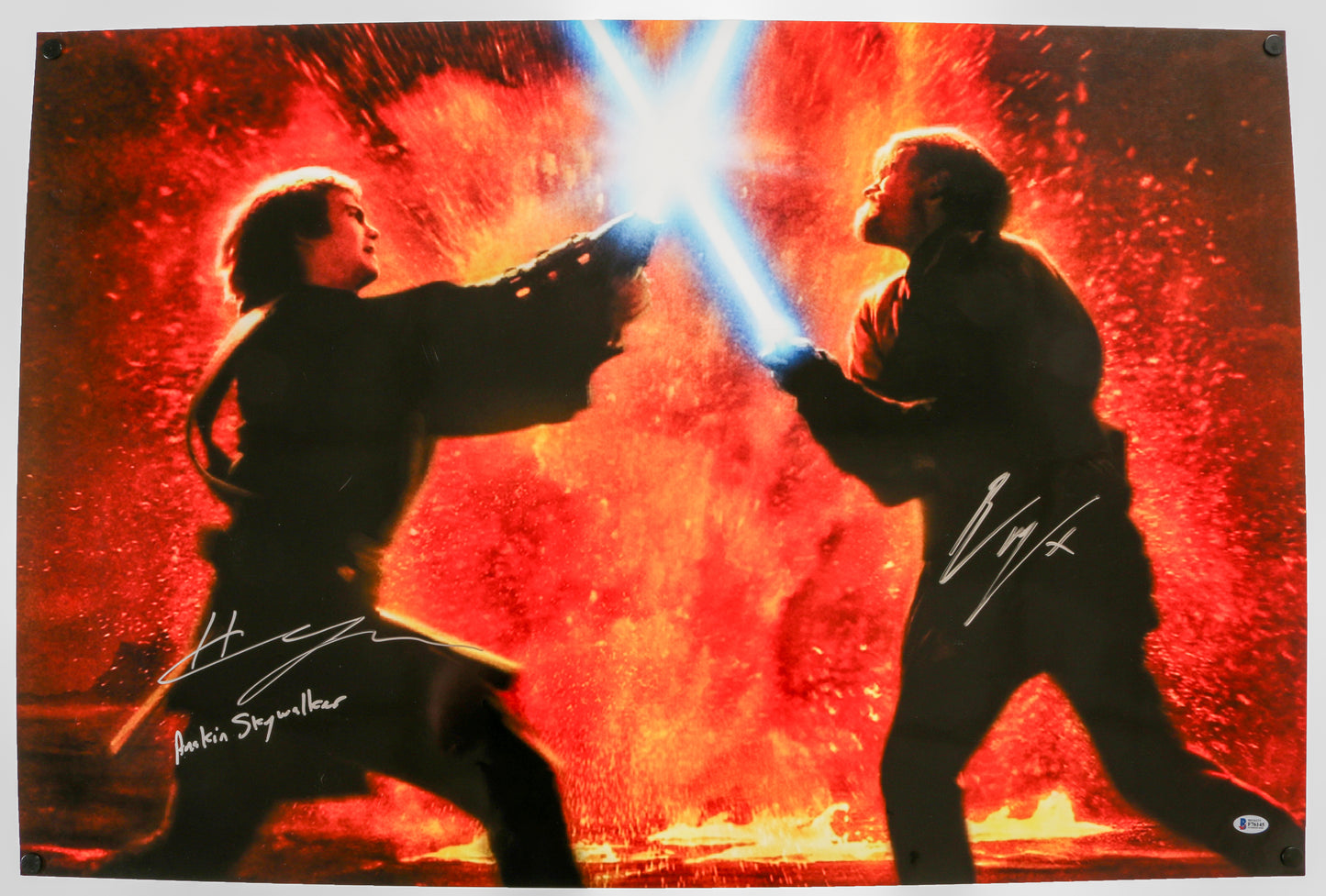 
                  
                    Ewan McGregor as Obi-Wan Kenobi vs. Hayden Christensen as Anakin Skywalker in Star Wars Episode III: Revenge of the Sith Signed 36x24 Poster with Character Name
                  
                