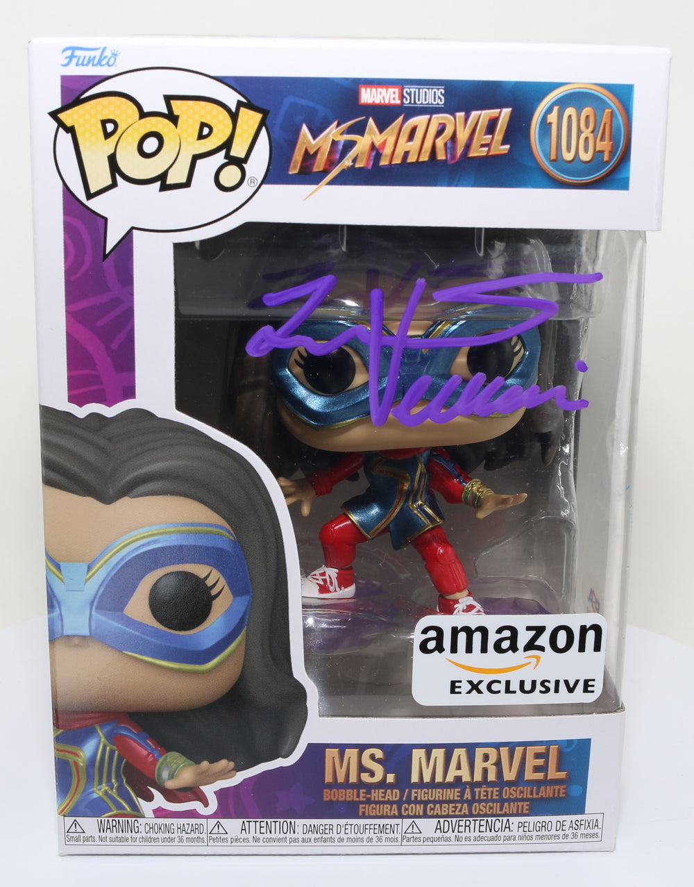 Iman Vellani as Ms. Marvel in Ms. Marvel Amazon Exclusive (PSA) Signed Funko POP! #1084