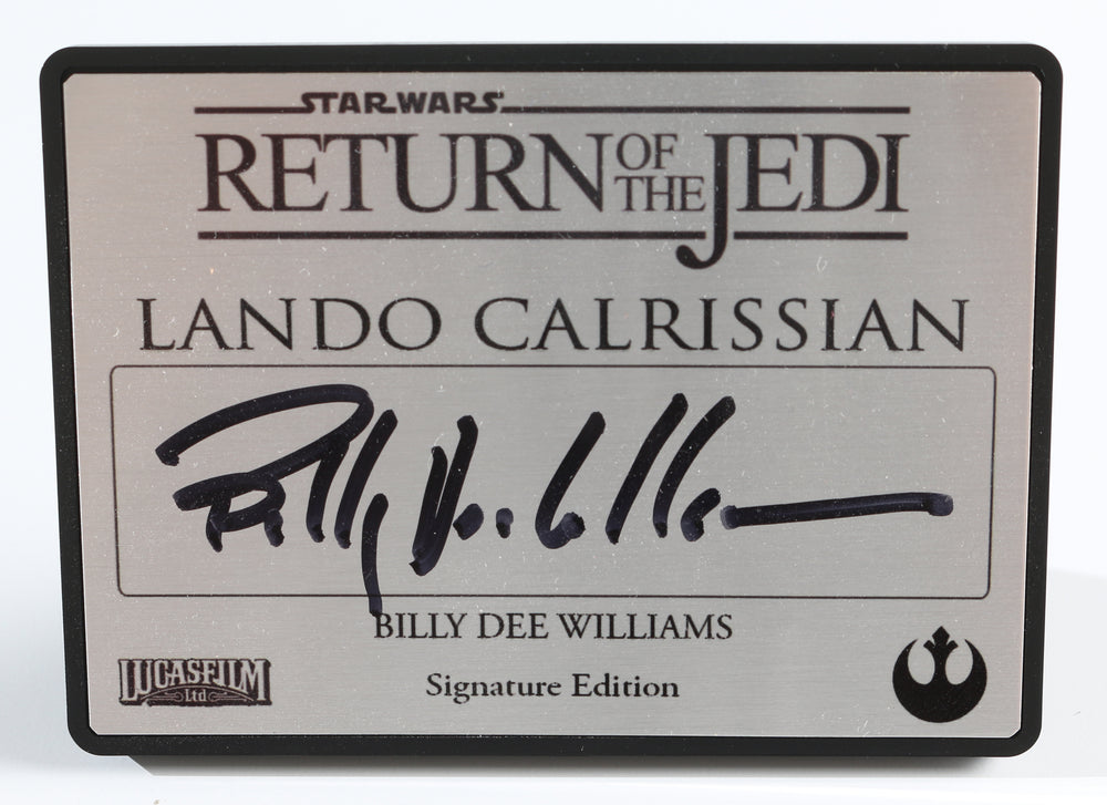 Billy Dee Williams as Lando Calrissian in Star Wars: A New Hope Signed 2.5x3.5 Plaque