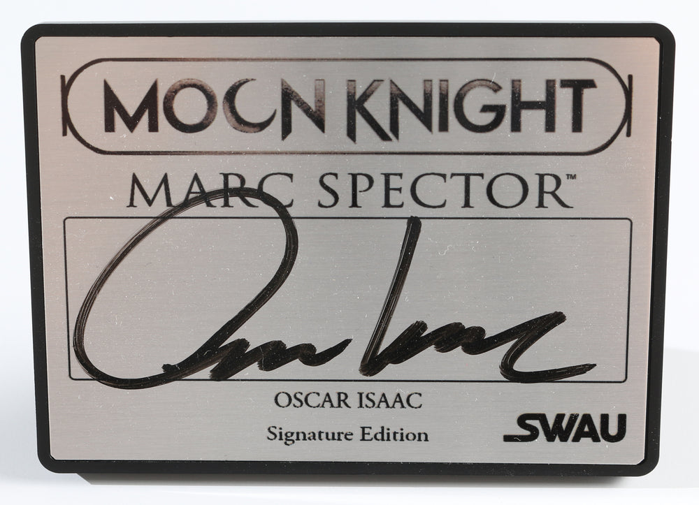 Oscar Isaac as Marc Spector in Moon Knight (SWAU) Signed 2.5x3.5 Plaque