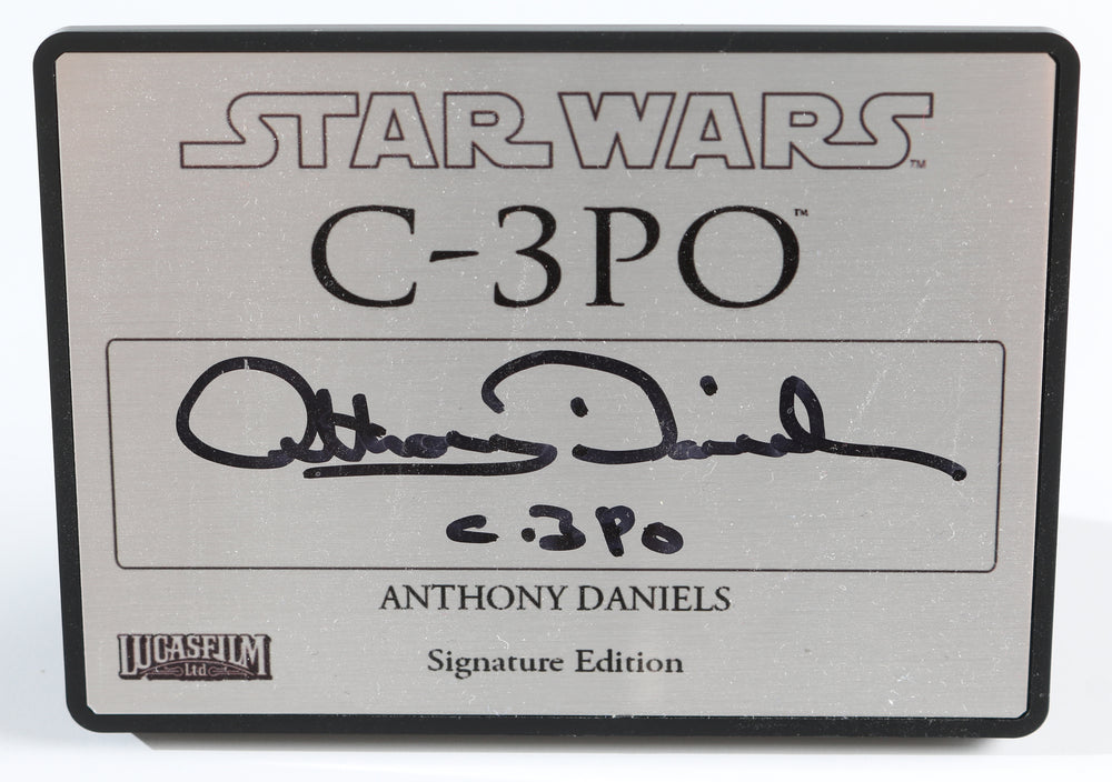 Anthony Daniels as C-3PO in Star Wars Signed 2.5x3.5 Plaque with Character Name