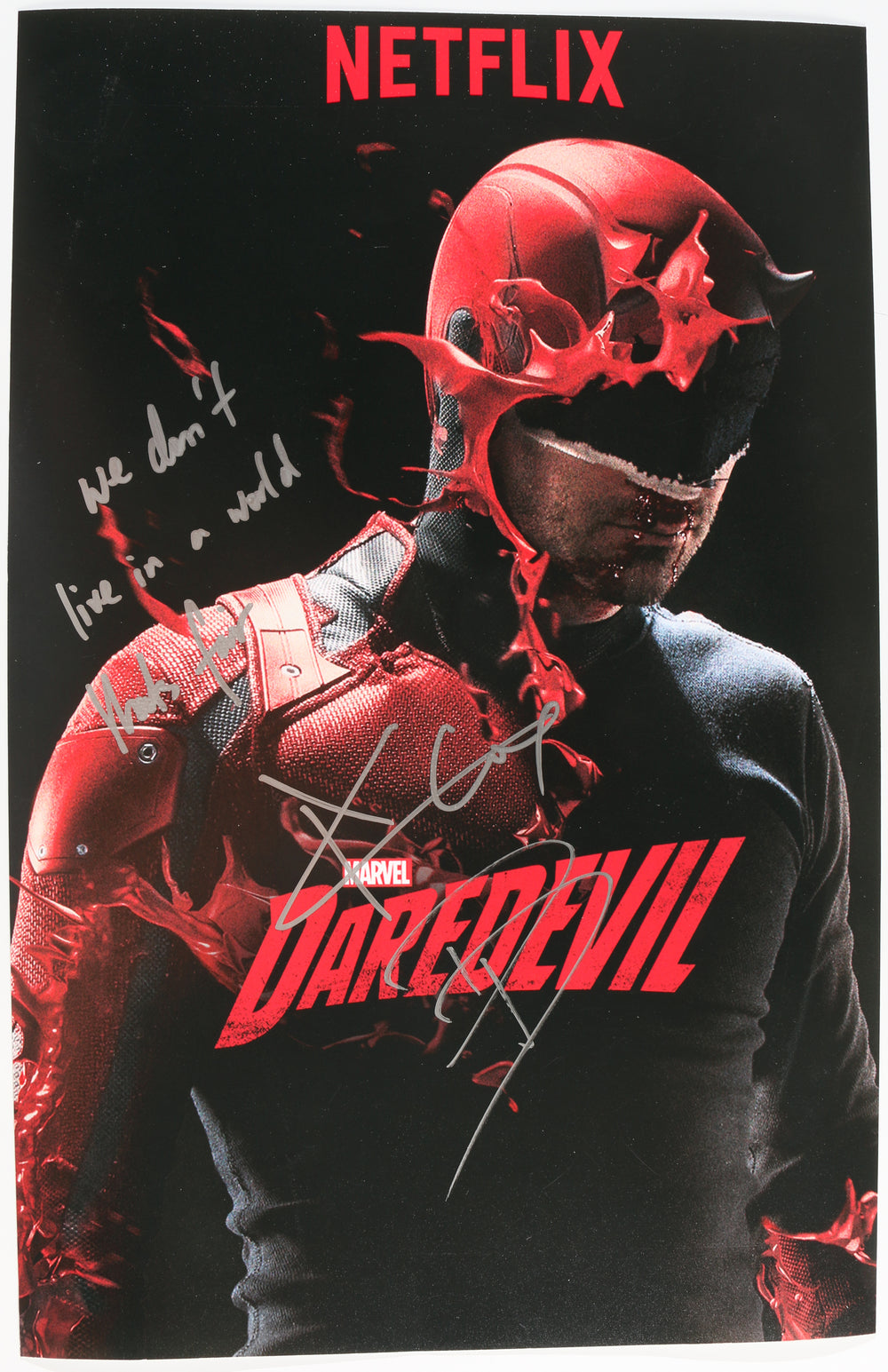 Charlie Cox as Matt Murdock / Daredevil in Daredevil Signed 11x17 Mini Poster with Character Name & Quote