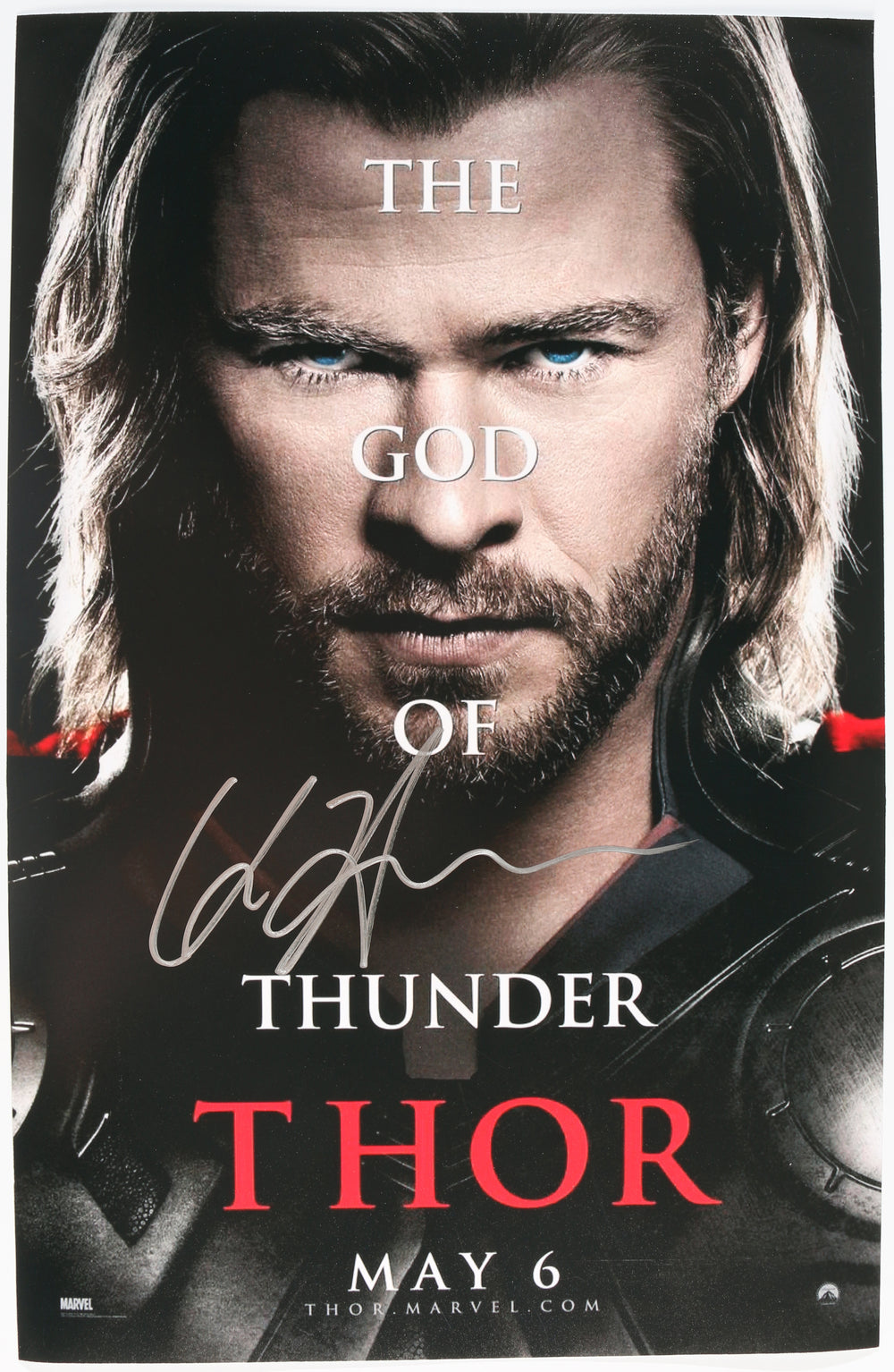 Chris Hemsworth as Thor in Thor Signed 11x17 Mini Poster