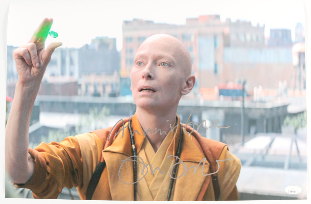 Tilda Swinton as The Ancient One in Avengers: Endgame (JSA) Signed 12x18 Photo with Character Name