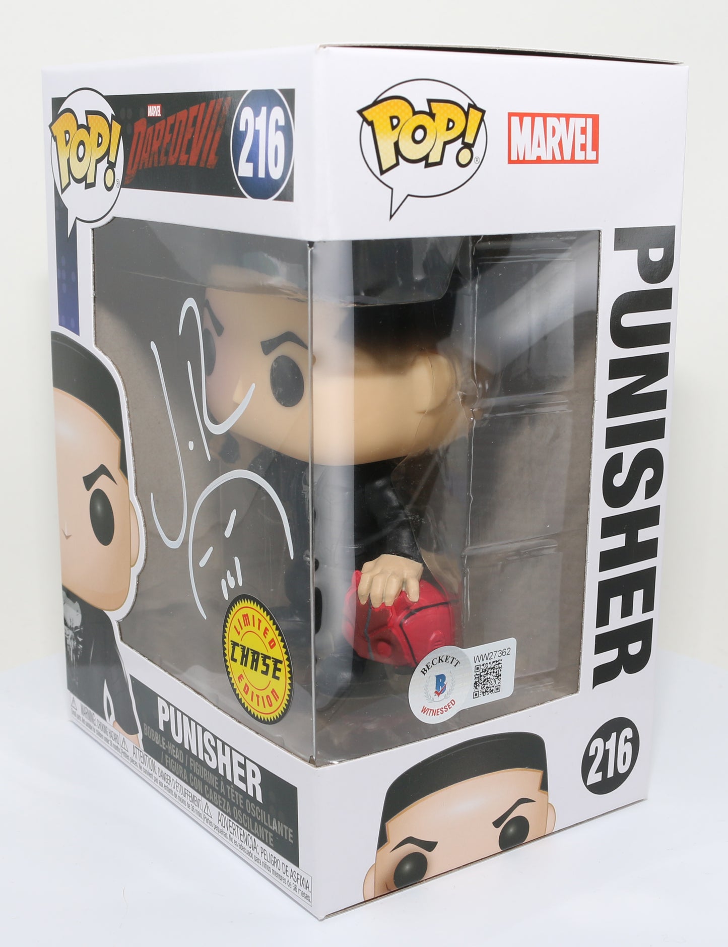 
                  
                    Jon Bernthal as The Punisher in Daredevil Chase Edition (Beckett) Signed Funko POP! #216
                  
                