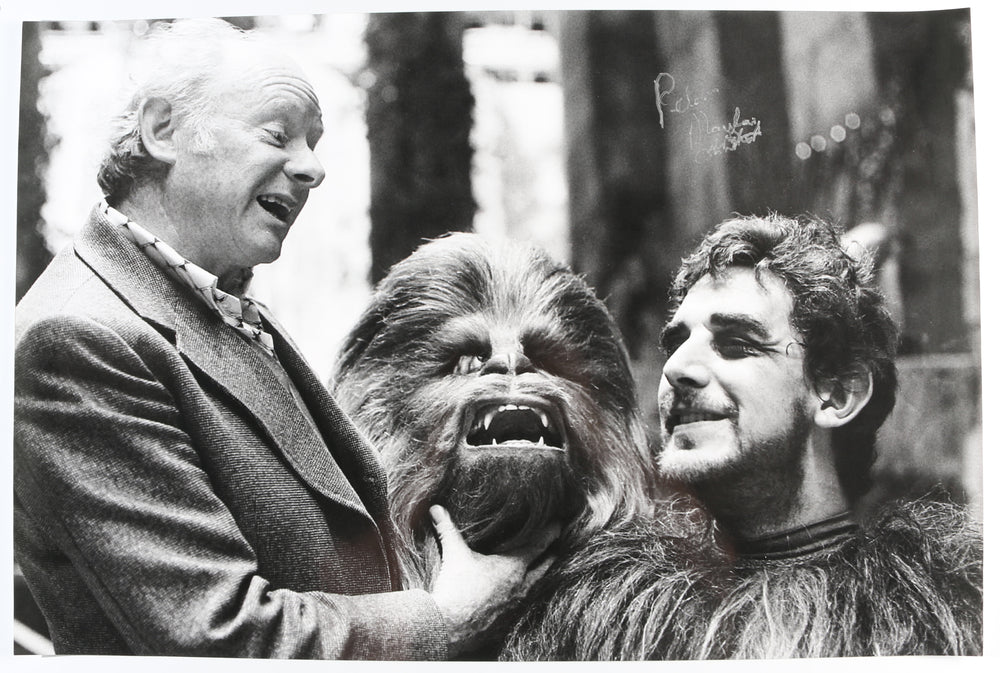 Peter Mayhew as Chewbacca with Stuart Freeborn Behind the Scenes of Star Wars Signed 20x30 Poster with Character Name