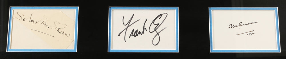 
                  
                    Sebastian Shaw as Anakin Skywalker, Frank Oz as Yoda, & Alec Guinness as Obi-Wan Kenobi Force Ghosts in Star Wars: Return of the Jedi Signed Framed Index Card Display
                  
                
