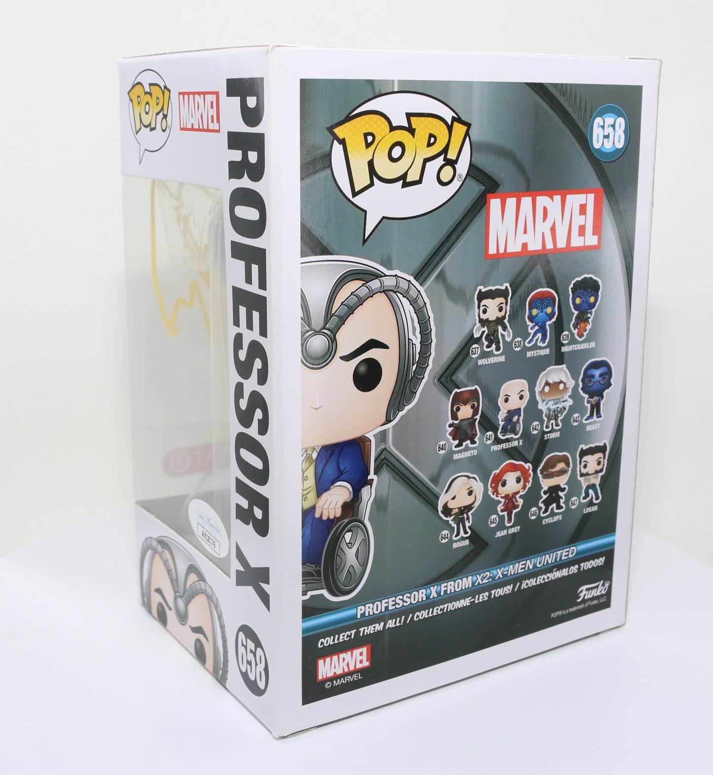 
                  
                    James McAvoy as Professor X in X-Men Target Exclusive (JSA) Signed Funko POP! #658
                  
                
