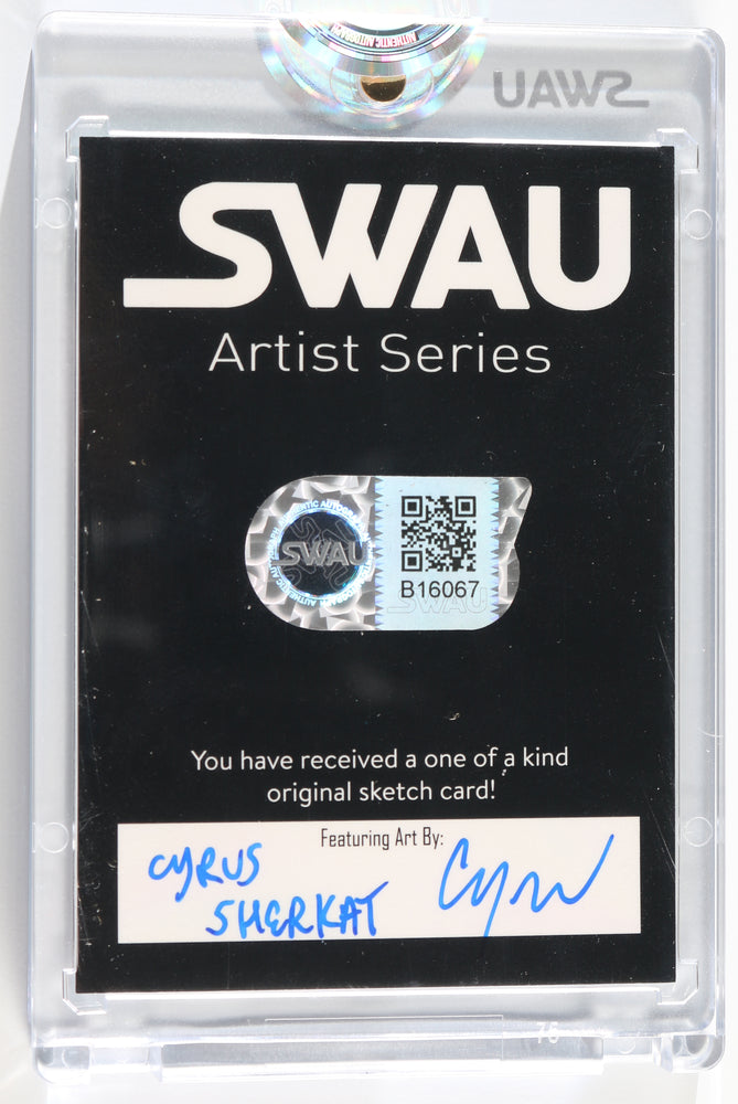
                  
                    Dominic Monaghan as Merry Brandybuck in The Lord of the Rings (Encapsulated) Signed SWAU Artist Series Trading Card by Cyrus Sherkat
                  
                