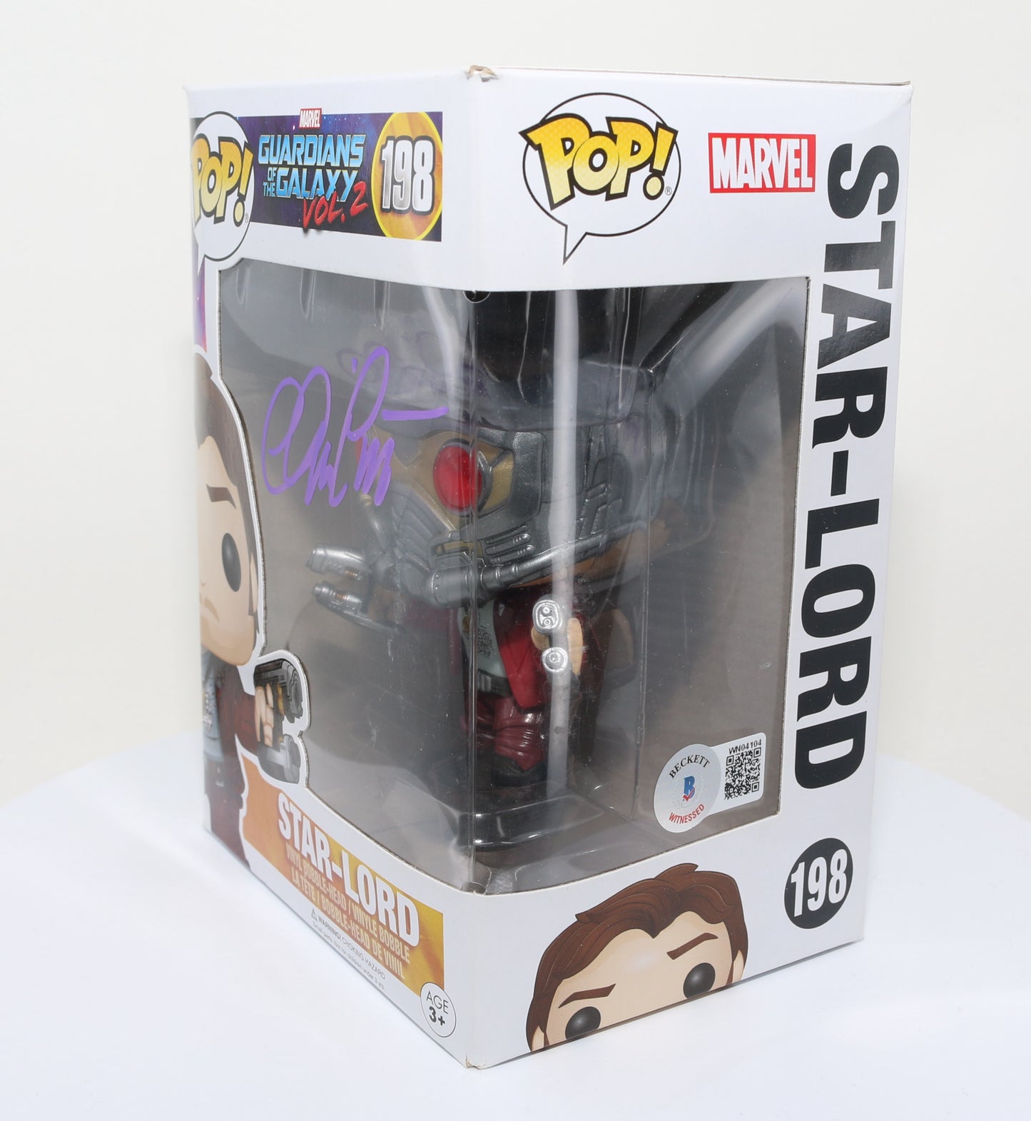 
                  
                    Chris Pratt as Star-Lord in Guardians of the Galaxy Vol. 2 (SWAU) Signed Funko POP! #198
                  
                