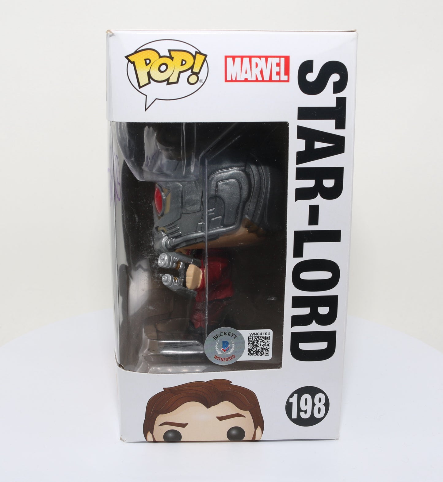 
                  
                    Chris Pratt as Star-Lord in Guardians of the Galaxy Vol. 2 (SWAU) Signed Funko POP! #198
                  
                