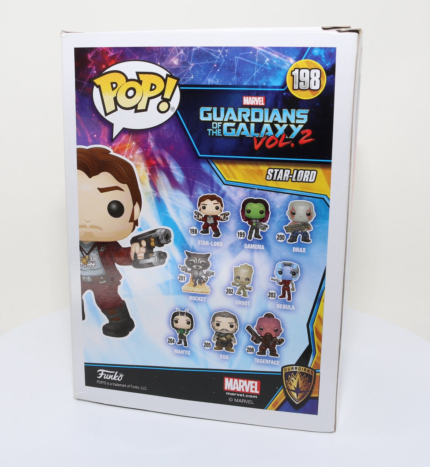 
                  
                    Chris Pratt as Star-Lord in Guardians of the Galaxy Vol. 2 (SWAU) Signed Funko POP! #198
                  
                