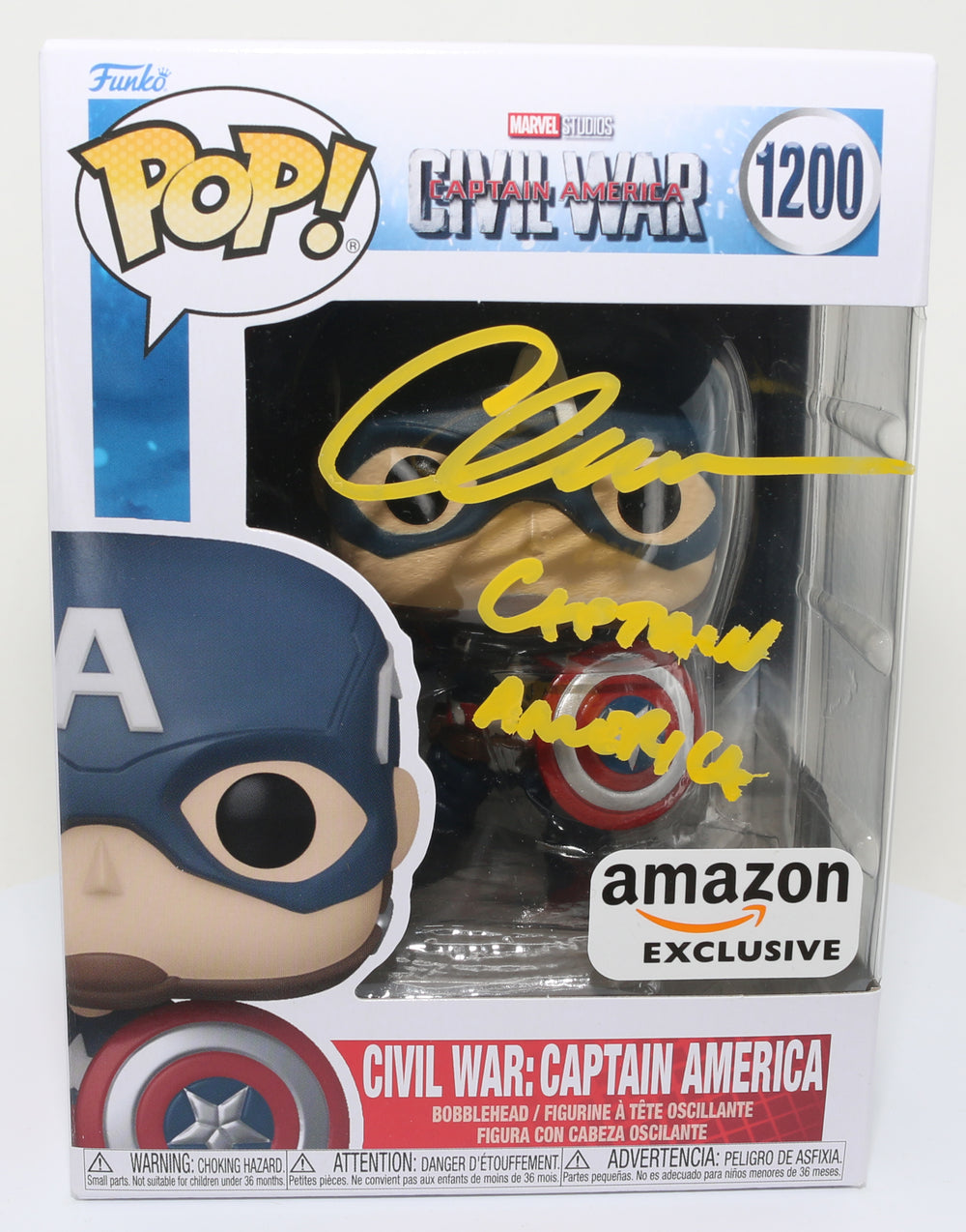 Chris Evans as Captain America in Captain America: Civil War (SWAU) Signed Funko POP! #1200