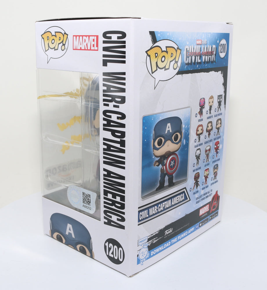 
                  
                    Chris Evans as Captain America in Captain America: Civil War (SWAU) Signed Funko POP! #1200
                  
                