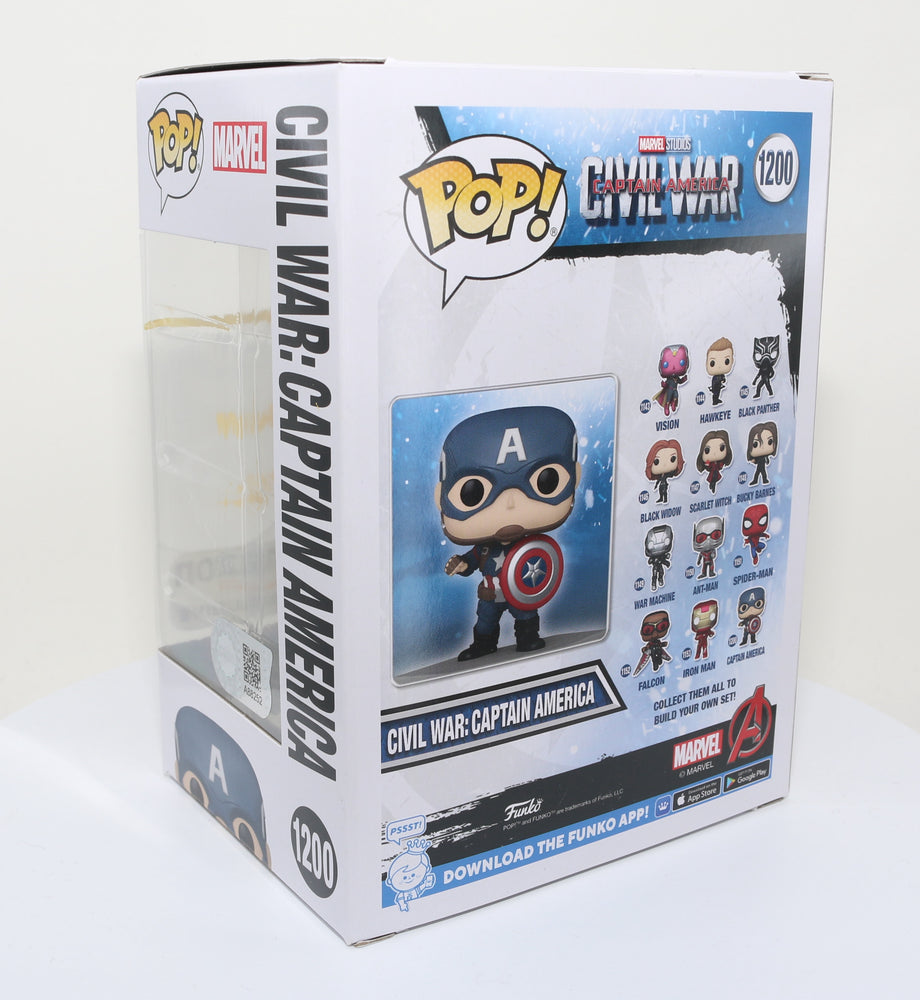 
                  
                    Chris Evans as Captain America in Captain America: Civil War (SWAU) Signed Funko POP! #1200
                  
                
