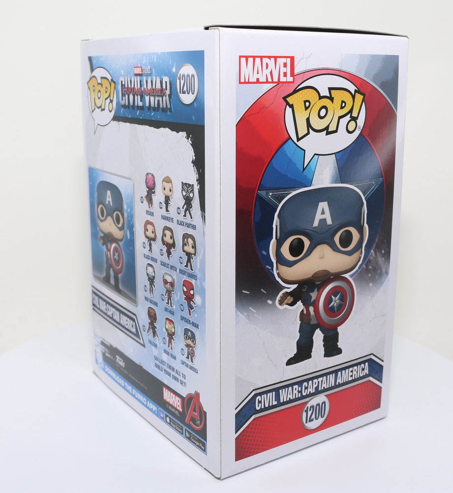 
                  
                    Chris Evans as Captain America in Captain America: Civil War (SWAU) Signed Funko POP! #1200
                  
                